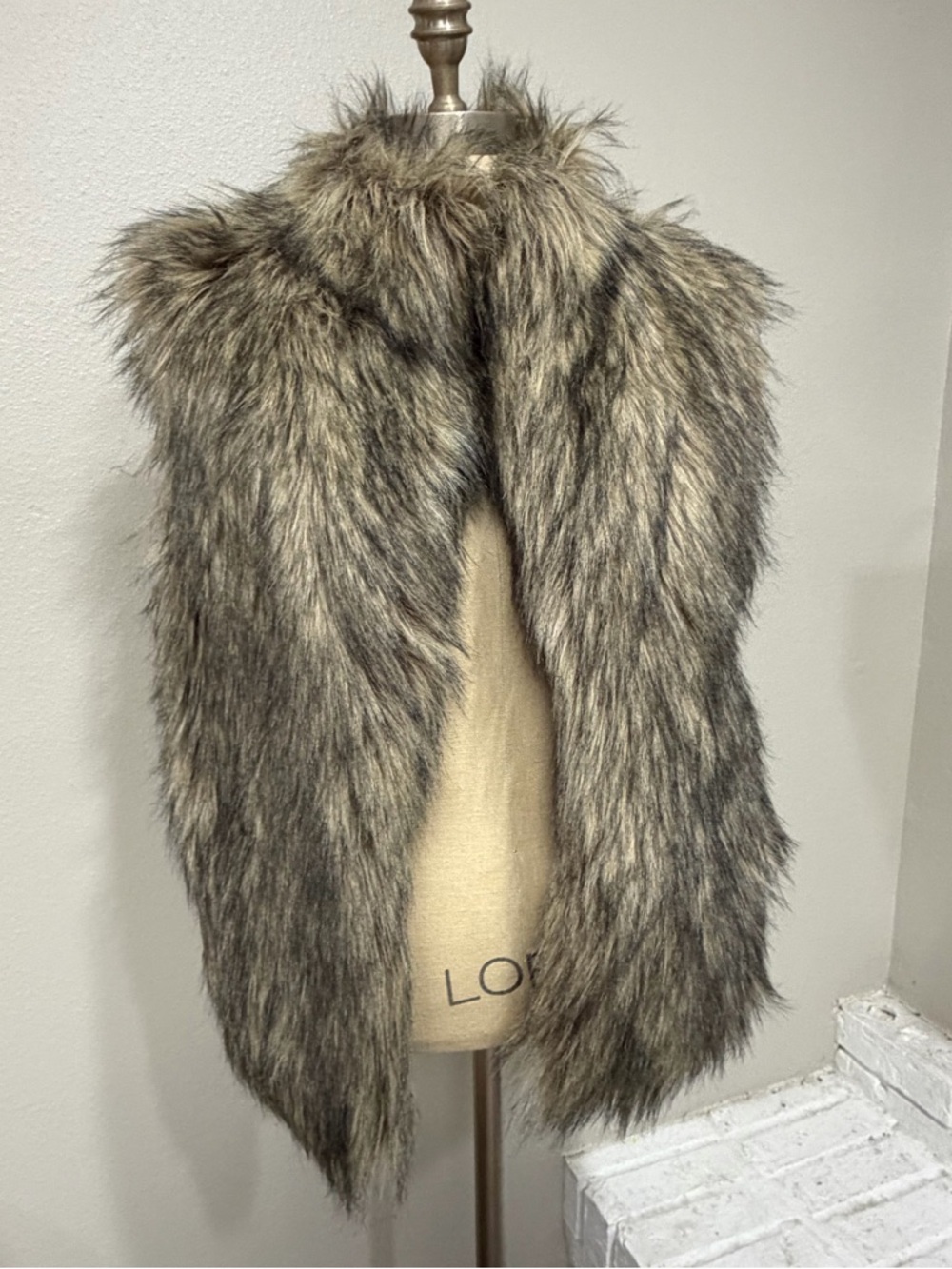 Calvin Klein Faux Fur Vest in Taupe Brown - Women's Coat